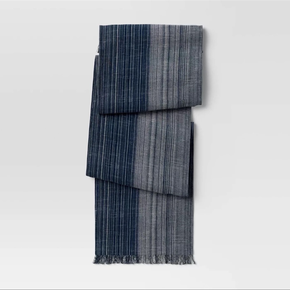NWT, Threshold- 72" x 14" Cotton Striped Table
Runner Navy Blue